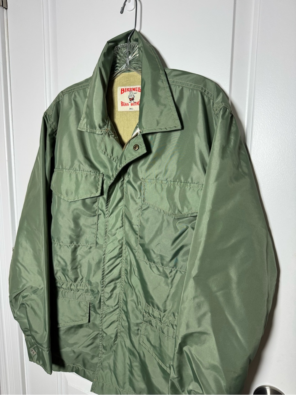 Birdwell Beach Britches M9015 Field Jacket Green Nylon Linen Lined Made USA S - Picture 3 of 9